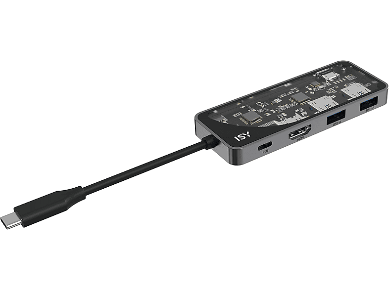 ISY IAD 1028-2 Power Delivery 4-in-1-USB-C Multiport Adapter, Silber Aluminium/Transparent ISY IAD 1028-2 Power Delivery 4-in-1-USB-C Multiport Adapter, Silber Aluminium/Transparent von ISY