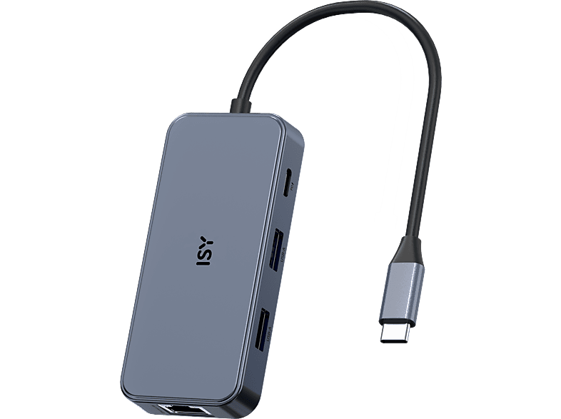 ISY IAD-1033 7-in-1 USB C Multiport-Adapter, Silber ISY IAD-1033 7-in-1 USB C Multiport-Adapter, Silber von ISY