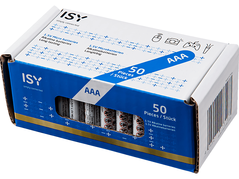 ISY IBA-1050 AAA Batterien, 1.5 Volt 50 Stück von ISY