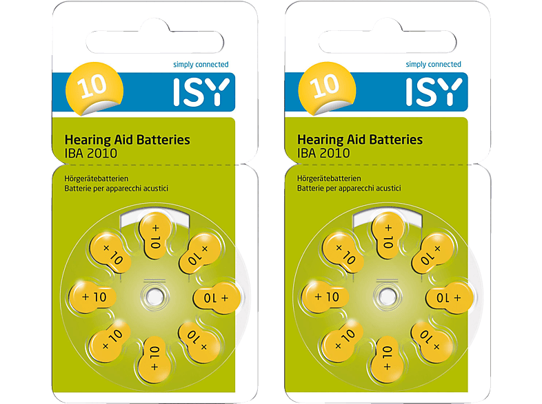 ISY IBA-2010 Typ 10 Hörgerätebatterien, Zink-Luft Knopfzellen, 1.45 Volt 16 Stück von ISY