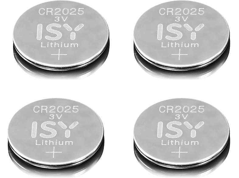 ISY IBA 2025 CR2025 3V Lithium 4-Pack Lithium-Knopfzelle Knopfzelle, 3 Volt 4 Stück von ISY