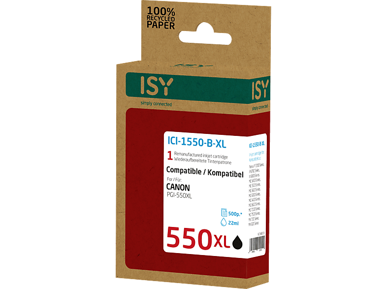 ISY ICI-1550-B-XL Tintenpatrone Schwarz von ISY