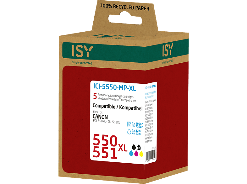 ISY ICI-5550-MP-XL Tintenpatrone Mehrfarbig von ISY