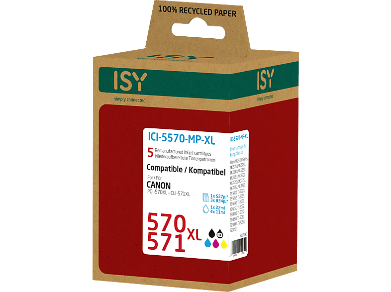 ISY ICI-5570-MP-XL Tintenpatrone Mehrfarbig von ISY