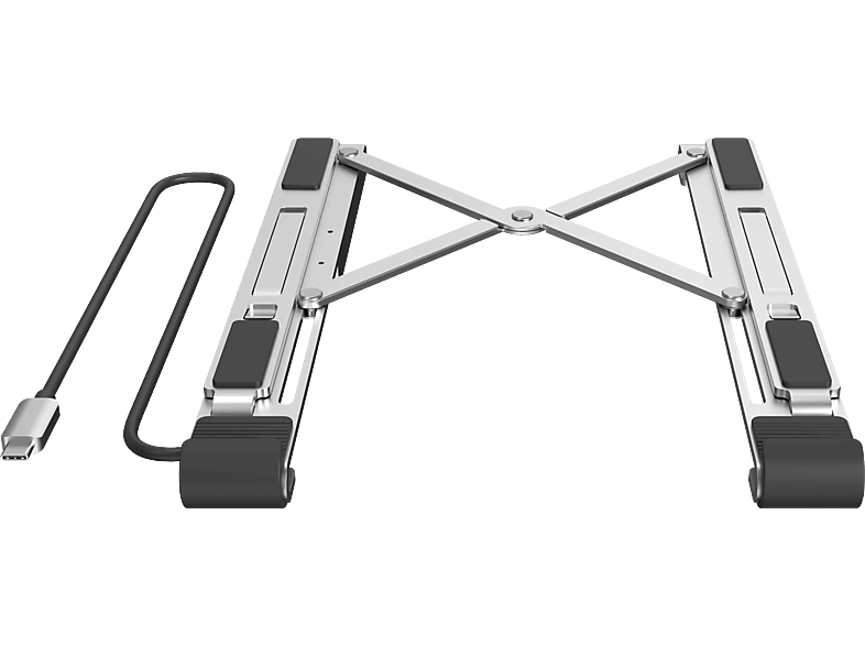 ISY IDO-2000 7-in-1 USB-C Multiport-Ständer, Silber Aluminium von ISY