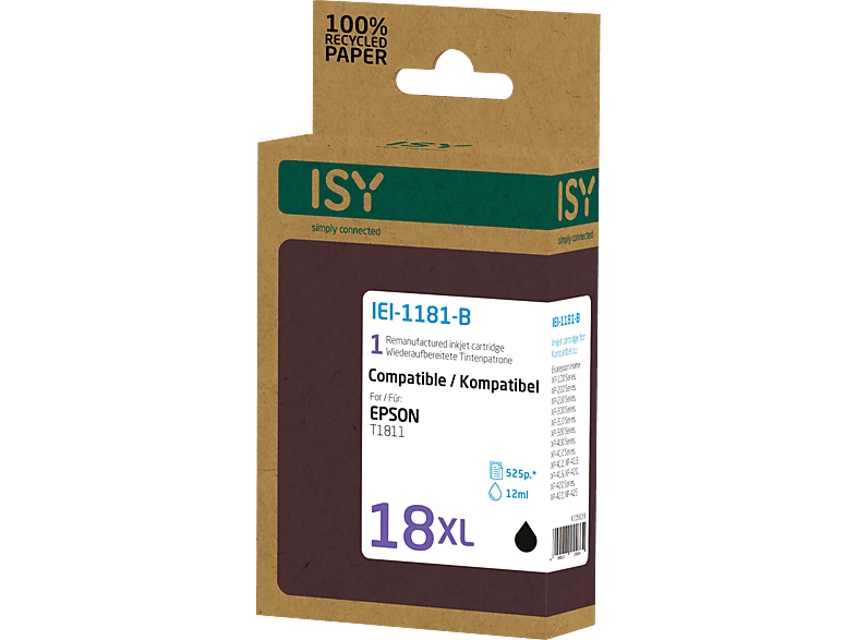 ISY IEI-1181-B Tintenpatrone Schwarz von ISY