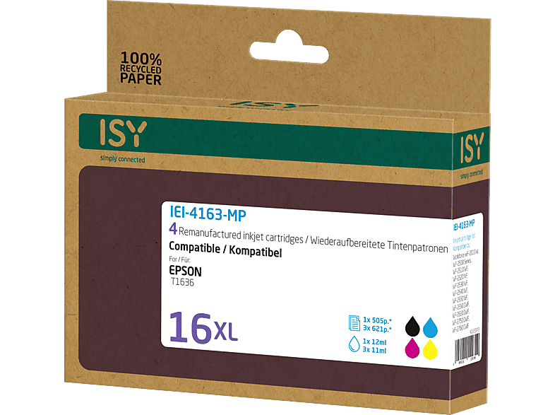 ISY IEI-4163-MP Tintenpatrone Mehrfarbig von ISY