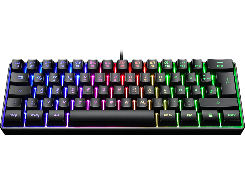 ISY IGK-3500, Mini Gaming Tastatur, Rubberdome, Sonstiges, Kabelgebunden, Schwarz von ISY