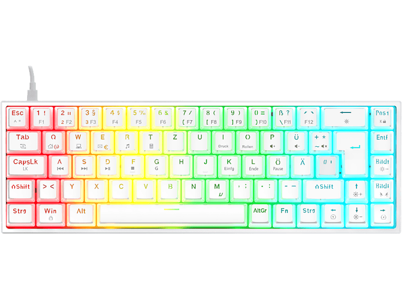 ISY IGK-5500-WT, Gaming Tastatur, Mechanisch, Outemu Red, kabelgebunden, Weiß von ISY