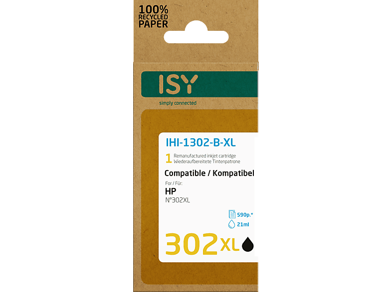 ISY IHI-1302-B-XL Tintenpatrone Schwarz von ISY