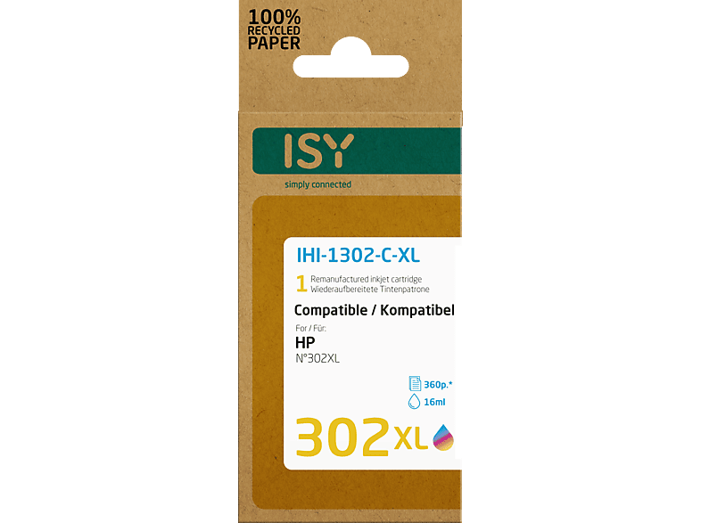 ISY IHI-1302-C-XL Tintenpatrone mehrfarbig von ISY