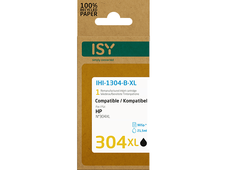 ISY IHI-1304-B-XL Tintenpatrone Schwarz von ISY
