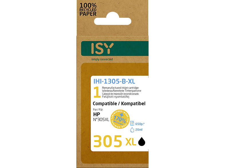 ISY IHI-1305-B-XL Tintenpatrone Schwarz von ISY