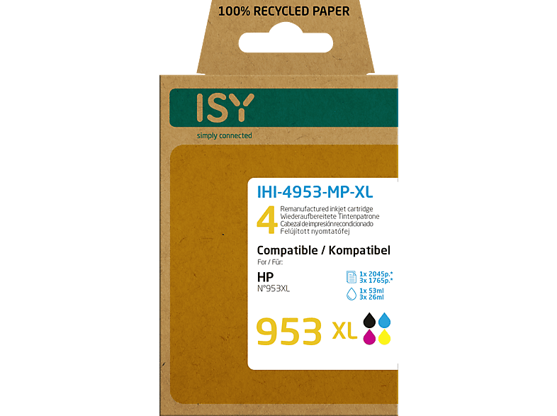 ISY IHI-4953-MP-XL Tintenpatrone Mehrfarbig von ISY