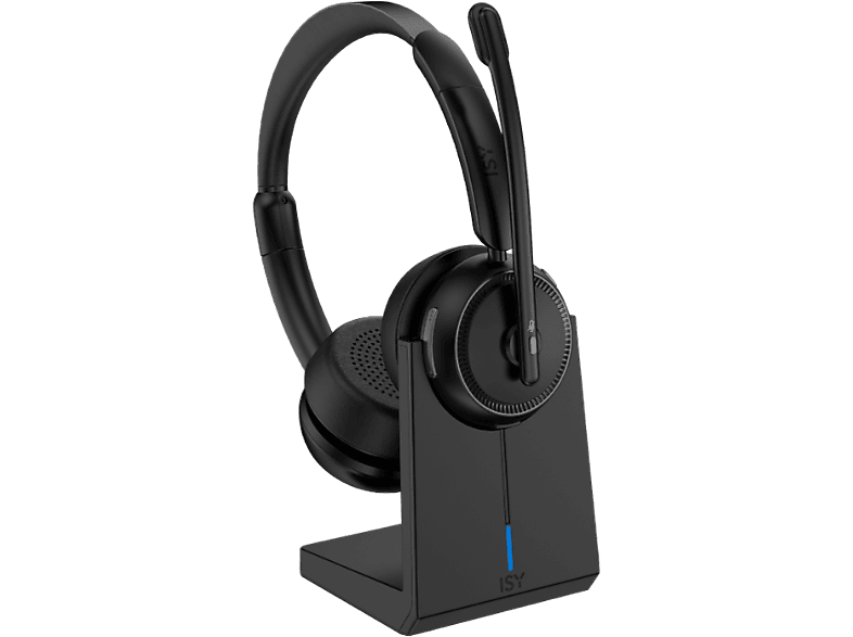 ISY IHS-8200 Bluetooth Headset mit Dockingstation, Over-ear Schwarz von ISY
