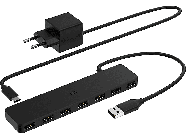 ISY IHU 3002 7-Port, USB Hub, Schwarz von ISY