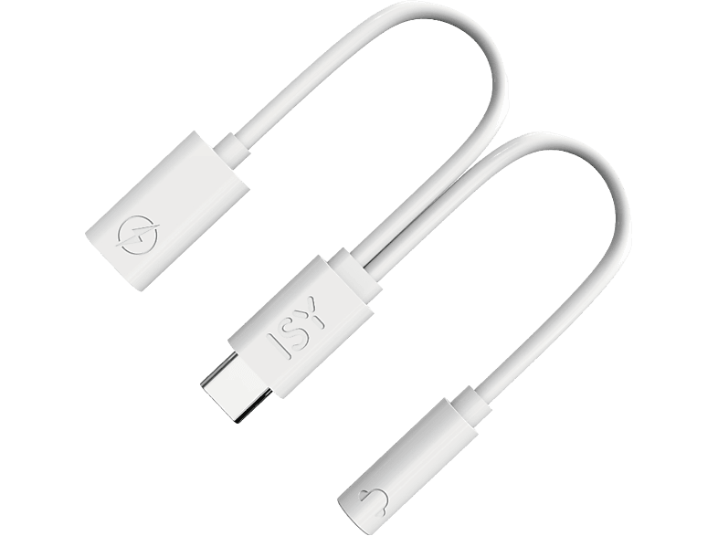 ISY IKA-1001 USB-C auf Audio & Adapter Weiß von ISY