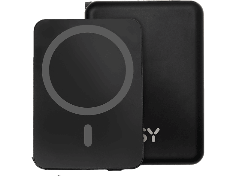 ISY IMC-5100 MagISY (mit MagSafe Funktion), tragbare Powerbank 5000 mAh Schwarz von ISY