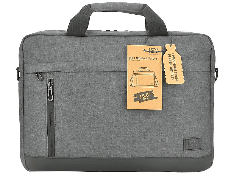 ISY INB 2156-1-GY Notebooktasche Umhängetasche für Universal recyceltes Polyethylenterephthalat, Grau von ISY