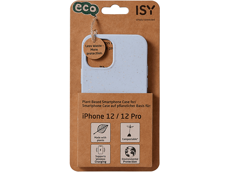 ISY ISC-6001, BioCase, Backcover, Apple, iPhone 12 / Pro, Blau von ISY