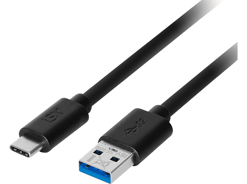 ISY IUC-3200 USB-C 3.0 Datenkabel, Datenkabel/Ladekabel, 2 m, Schwarz von ISY