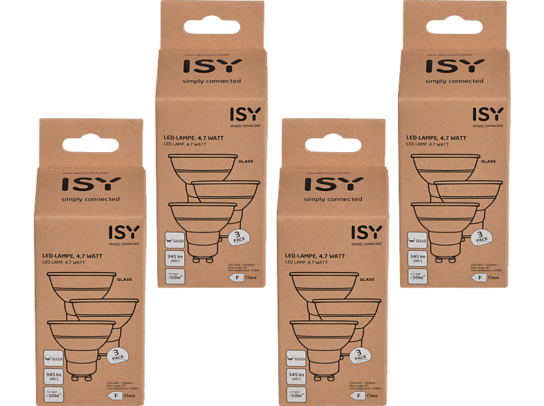 ISY LED-GU10-4.7W-OO 12er Pack LED Lampe GU10 Warmweiß von ISY