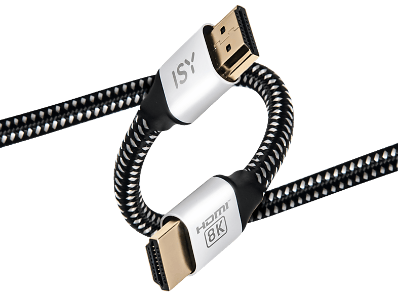 ISY Ultra High Speed 3 Meter HDMI Kabel, Schwarz/Weiß von ISY