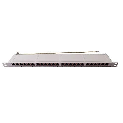 IT-Budget 19" Patchpanel - geschirmt - Cat.6A - 24 Port - PoE+ fähig - 0,5 HE - grau von IT-BUDGET GmbH