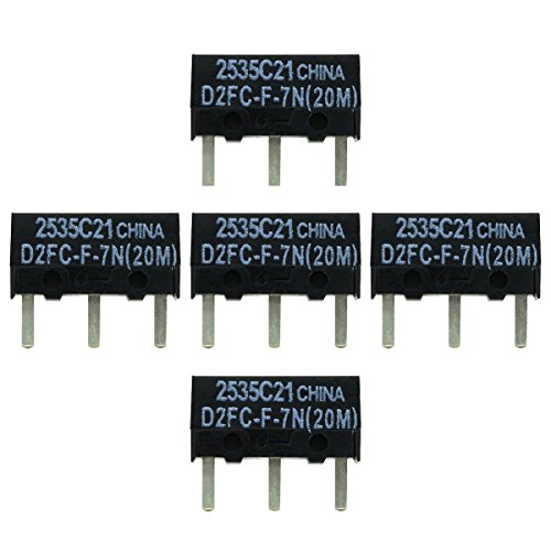 5X D2FC-F-7N(20M) Mikroschalter Reparatur-Satz/Repair-Kit passend für Mäuse von Logitech, Razer, Roccat, SteelSeries und Weitere von IT-Services Irro