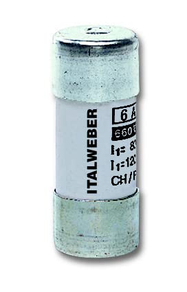 Italweber 1443080 Typ CH/P22 GG zylindrische Sicherung, 22 mm Ø x 58 mm, 80 A, 500 V, 10 Stück von ITALWEBER