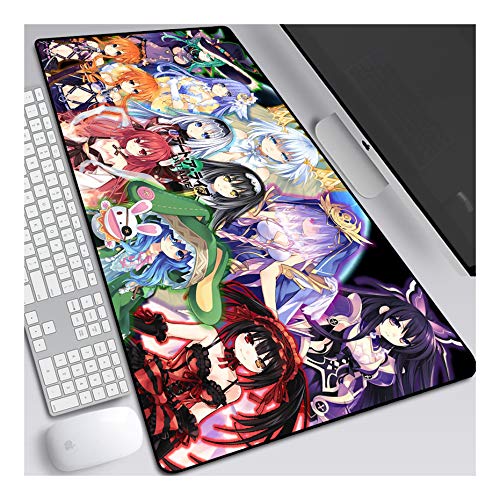 ITBT Mauspad Date a live 800x300mm Gaming Mauspad, XXL Anime Mousepad, Höchstmaß an Präzision, extra stark vernähter Rand, gummierte Unterseite, Desktop Computer, E von ITBT