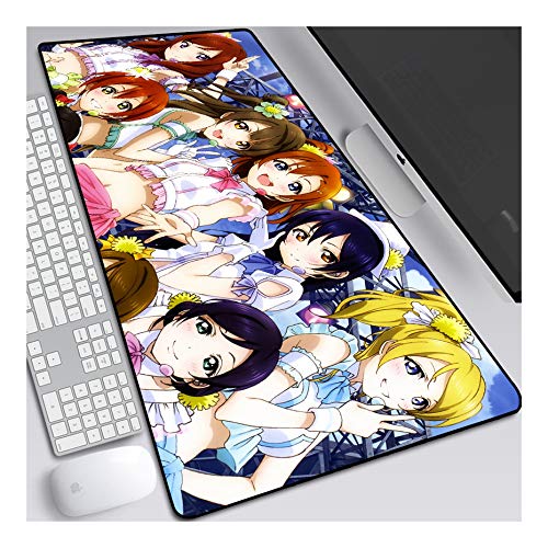 ITBT Mauspad LoveLive Anime Mauspad，Speed Gaming Mousepad 800x300mm，Mikrofaser Verbessert Geschwindigkeit und Präzision, rutschfest Gummierte Unterseite Waschbar Verschleißfest,Für Desktop PC, F von ITBT