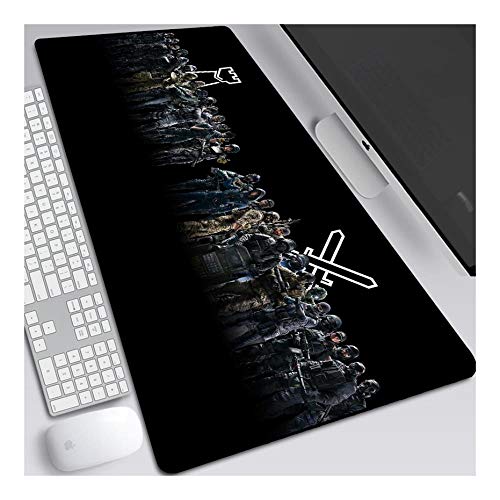 Mauspad Rainbow Six 800x300mm Anime Mouse Pad, Extended XXL Large Professional Gaming Mausmatte mit 3mm Dicker Gummibasis, für Computer PC, V. von ITBT