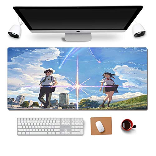 Mauspad Your Name XXL Gaming Mauspad, 900x400mm Anime Mousepad, Höchstmaß an Präzision, extra stark vernähter Rand, gummierte Unterseite, Desktop Computer, F Mauspad Your Name XXL Gaming Mauspad, 900x400mm Anime Mousepad, Höchstmaß an Präzision, extra stark vernähter Rand, gummierte Unterseite, Desktop Computer, F von ITBT