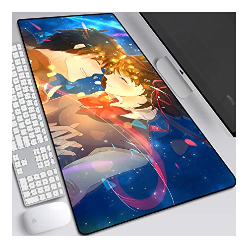 ITBT Mauspad YourName 800x300mm Gaming Mauspad, XXL Anime Mousepad, Höchstmaß an Präzision, extra stark vernähter Rand, gummierte Unterseite, Desktop Computer, G von ITBT