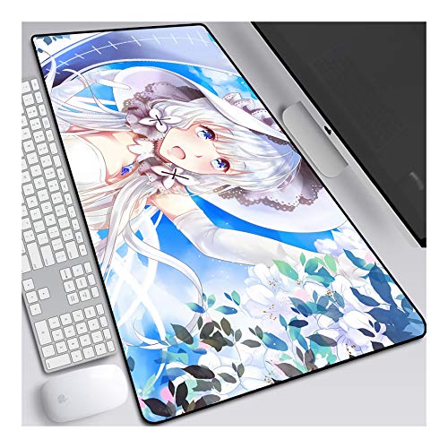 ITBT Mouse Pad Azur Lane Gaming Mauspad, 700 x 300 mm, 3mm Vernähte Kanten, rutschfest Anime Mousepad, mit Einer speziellen Oberfläche verbessert Geschwindigkeit und Präzision,B von ITBT