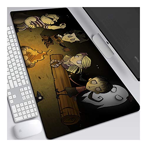 ITBT Mouse Pad Don't Starve Anime Mauspad Gemütlich Mousepad 700x300mm Mikrofaser Verbessert Geschwindigkeit und Präzision, rutschfest Gummierte Unterseite Waschbar Verschleißfest,Für Desktop PC,D von ITBT