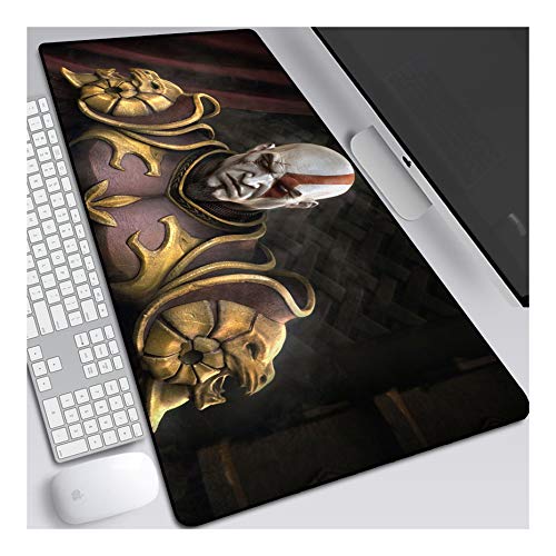 ITBT Mouse Pad God of War Anime Mauspad Gemütlich Mousepad 700x300mm Mikrofaser Verbessert Geschwindigkeit und Präzision, rutschfest Gummierte Unterseite Waschbar Verschleißfest,Für Desktop PC,A von ITBT