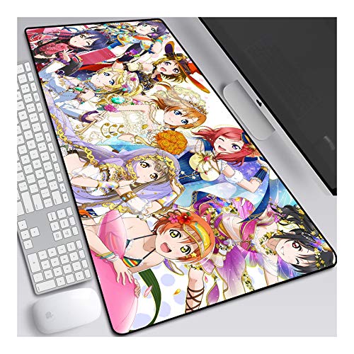 ITBT Mouse Pad Kousaka Honoka Anime Mauspad Gemütlich Mousepad 700x300mm Mikrofaser Verbessert Geschwindigkeit und Präzision, rutschfest Gummierte Unterseite Waschbar Verschleißfest,Für Desktop PC,A von ITBT