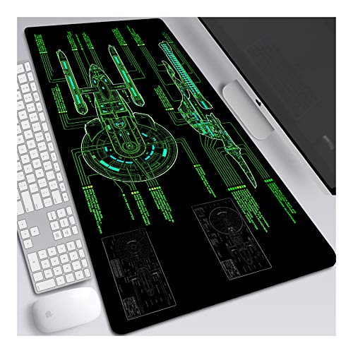 ITBT Mouse Pad Star Warship Anime Mauspad Gemütlich Mousepad 700x300mm Mikrofaser Verbessert Geschwindigkeit und Präzision, rutschfest Gummierte Unterseite Waschbar Verschleißfest,Für Desktop PC,F von ITBT