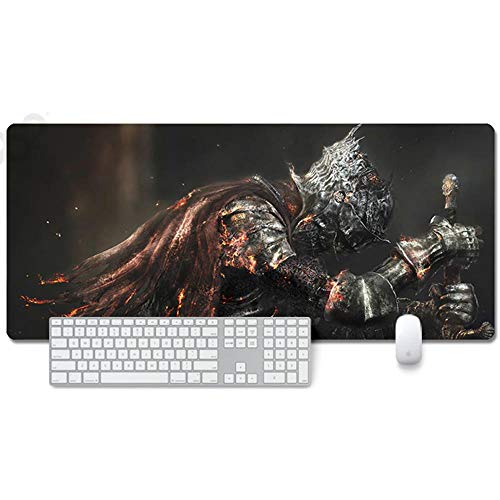 Mauspad Dark Soul Anime Mauspad Gemütlich Mousepad 900x400mm Mikrofaser Verbessert Geschwindigkeit und Präzision, rutschfest Gummierte Unterseite Waschbar Verschleißfest,Für Desktop PC, D von ITBT