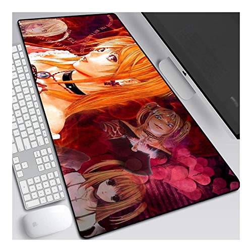 Mauspad Death Note Anime Mauspad Gemütlich Mousepad 900x400mm Mikrofaser Verbessert Geschwindigkeit und Präzision, rutschfest Gummierte Unterseite Waschbar Verschleißfest,Für Desktop PC, B von ITBT