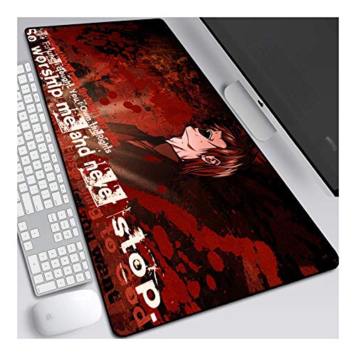 Mauspad Death Note Anime Mauspad Gemütlich Mousepad 900x400mm Mikrofaser Verbessert Geschwindigkeit und Präzision, rutschfest Gummierte Unterseite Waschbar Verschleißfest,Für Desktop PC, C von ITBT