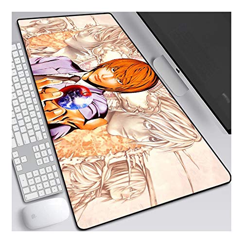 Mauspad Death Note Anime Mauspad Gemütlich Mousepad 900x400mm Mikrofaser Verbessert Geschwindigkeit und Präzision, rutschfest Gummierte Unterseite Waschbar Verschleißfest,Für Desktop PC, E von ITBT