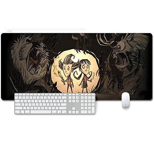 Mauspad Don't Starve Anime Mauspad Gemütlich Mousepad 900x400mm Mikrofaser Verbessert Geschwindigkeit und Präzision, rutschfest Gummierte Unterseite Waschbar Verschleißfest,Für Desktop PC, E von ITBT