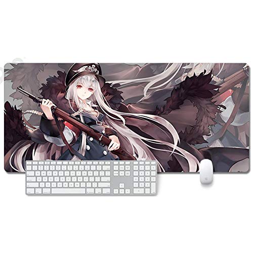 Mauspad Girls Frontline Anime Mauspad Gemütlich Mousepad 900x400mm Mikrofaser Verbessert Geschwindigkeit und Präzision, rutschfest Gummierte Unterseite Waschbar Verschleißfest,Für Desktop PC, D von ITBT