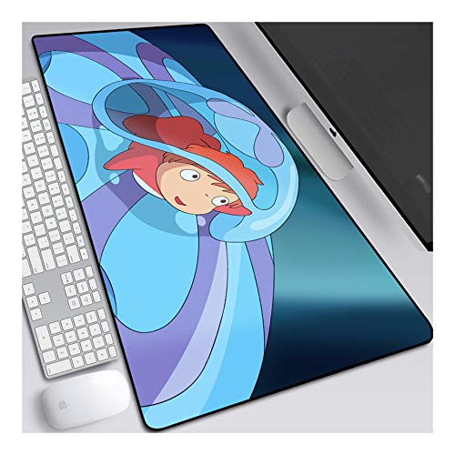 Mauspad Goldfisch auf der Klippe XXL Gaming Mauspad, 900x400mm Anime Mousepad, Höchstmaß an Präzision, extra stark vernähter Rand, gummierte Unterseite, Desktop Computer, E von ITBT