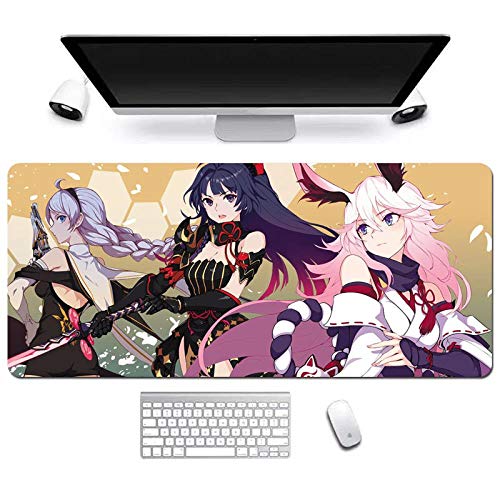 Mauspad Honkai Impact 3rd. Gaming Mauspad, 900 x 400 mm, 3mm Vernähte Kanten, rutschfest Anime Mousepad, mit Einer speziellen Oberfläche verbessert Geschwindigkeit und Präzision,M von ITBT