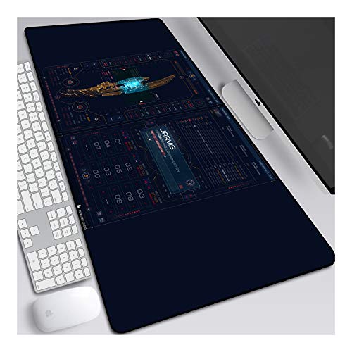 Mauspad Iron Man Anime Mauspad Gemütlich Mousepad 900x400mm Mikrofaser Verbessert Geschwindigkeit und Präzision, rutschfest Gummierte Unterseite Waschbar Verschleißfest,Für Desktop PC, H von ITBT