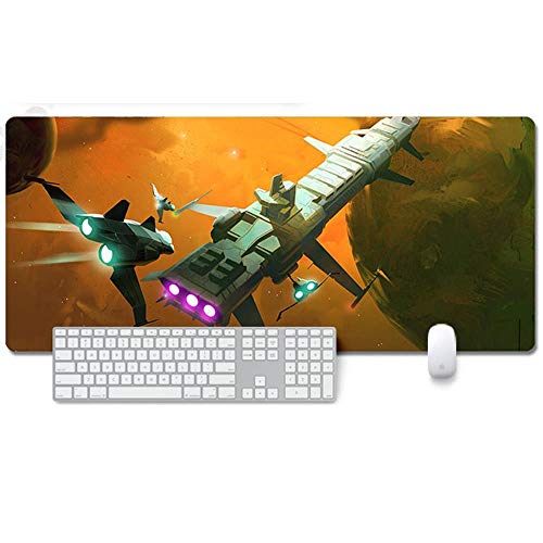 Mauspad No Man's Sky Anime Mauspad Gemütlich Mousepad 900x400mm Mikrofaser Verbessert Geschwindigkeit und Präzision, rutschfest Gummierte Unterseite Waschbar Verschleißfest,Für Desktop PC, I von ITBT